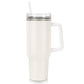 Kerykwan 40oz Tumbler with Handle Insulated Stainless Steel Travel Coffee Mug with Straw&Lid Large Water Bottle Cup for Hot&Cold Beverages (White)