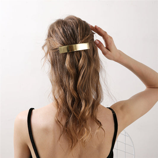 Gold and Silver Metal Hair Barrette 2-Pc Set