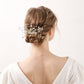 Rose Gold Bronze Flower Rhinestones Bridal Hair Comb