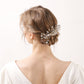Rose Gold Bronze Flower Rhinestones Bridal Hair Comb