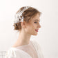 White Floral Feathers with Silver Rhinestones Bridal Headband