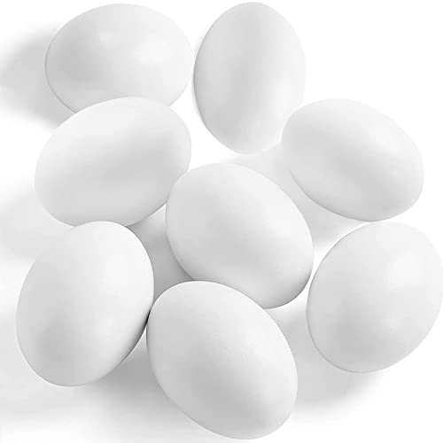 SallyFashion 8Pcs Wooden Faux Fake Eggs, Easter Eggs, Children Play Kitchen Game Food Toy - White Color - interiorsbydebbi