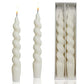 White Taper Candles Stick Spiral Twisted Candles H 7.5inch Wax Unscented White Dinner Candle Dripless for Home Decor, Relaxation & All Occasions(White)