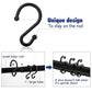 Metal Shower Curtain Hooks，Set of 12 Rings，Rust Resistant S Shaped Hooks Hangers for Shower Curtains, Kitchen Utensils, Clothing, Towels, etc. (Black) - elpetersondesign