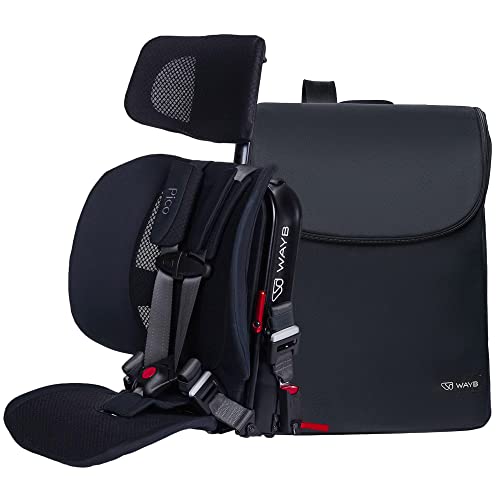 WAYB Pico Travel Car Seat with Premium Carrying Bag- Lightweight, Portable, Foldable - Perfect for Airplanes, Rideshares, and Road Trips - Forward Facing for Kids 22-50 lbs. and 30-45” - thebastfamily
