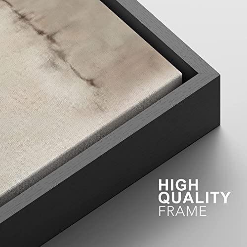 SIGNFORD Framed Canvas Print Wall Art Set Gray Pastel Watercolor Color Field Abstract Shapes Illustrations Modern Art Nordic Relax/Calm for Living Room, Bedroom, Office - 24"x36"x3 Black