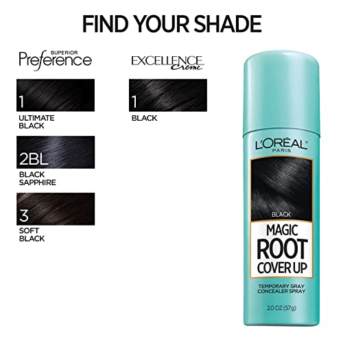 L'Oreal Paris Magic Root Cover Up Gray Concealer Spray Black 2 oz.(Packaging May Vary) - hopeschwing
