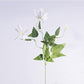 LNGO DEHO 28 inch 8Pcs Artificial Faux Clematis Flower Bouquet UV Resistant Shrubs Office Home Outdoor Decoration (White)
