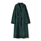 MARKABLE Handmade double-sided cloth, water ripple wool coat, wool cashmere coat, female(Blackish Green-M)