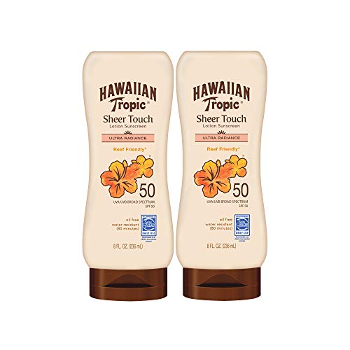 Hawaiian Tropic SPF 50 Broad Spectrum Sunscreen, Sheer Touch Moisturizing Protection Sunscreen Lotion, Coconut, 16.0 Fl Oz , 2 Count (Pack of 1) - hopeschwing
