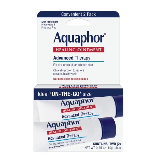 Aquaphor Healing Ointment Advanced Therapy Skin Protectant, Dry Skin Body Moisturizer, 0.35 Oz Tube, 2 Count (Pack of 1) - hopeschwing