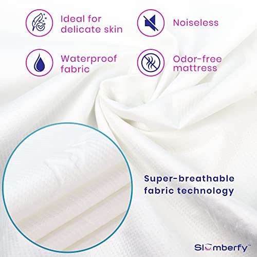 Waterproof Mattress Protector by Slumberfy | Hypoallergenic Bamboo Mattress Protector | Natural + Breathable Jacquard Fabric | Twin Mattress Cover – 39x75” - thebastfamily
