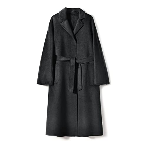 MARKABLE Handmade double-sided cloth, water ripple wool coat, wool cashmere coat, female