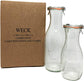 Weck Juice Jar Combo Pack - (1) 766 1-Liter jar (1) 764 1/2-Liter jar with Glass Lids, Rubber Rings and Steel Clamps & Keep Fresh Lids - kalejunkie