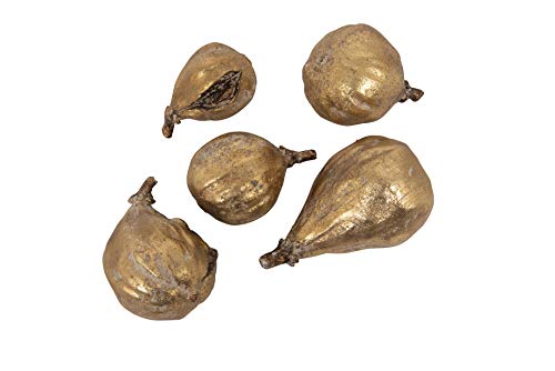 Creative Co-Op Resin Figs with Gold Finish (Set of 5 Pieces) - interiorsbydebbi