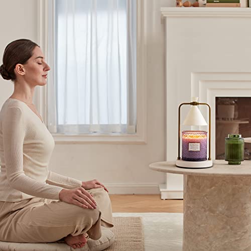 LA JOLIE MUSE Candle Warmer Lamp with Timer, Dimmable Candle Lamp, Electric Candle Melter, Compatible with Small & Large Candle, 2 Bulbs Included - elpetersondesign