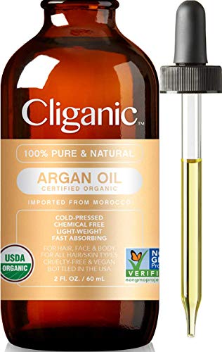 Cliganic Organic Argan Oil, 100% Pure | for Hair, Face & Skin | Cold Pressed Carrier Oil, Imported from Morocco - hopeschwing