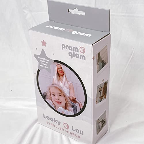 Pramglam Looky Lou Stroller Mirror - See Baby's face in Forward-Facing Stroller. Baby Must Haves/Baby Registry Must Haves - Perfect Baby Gift or Baby Gifts - thebastfamily