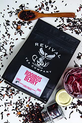 Rooibos Tea,Wild Berry Hibiscus tea, ALL Natural Hot Tea, 24 Count