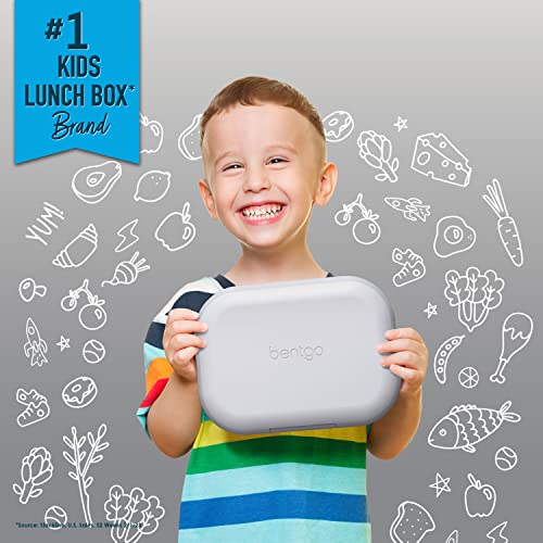 Bentgo® Kids Chill Lunch Box - Bento-Style Lunch Solution with 4 Compartments and Removable Ice Pack for Meals and Snacks On-the-Go - Leak-Proof, Dishwasher Safe, Patented Design (Gray) - kalejunkie