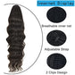 Luvbestaken Long wavy Ponytail Hair Extension for Women 24 Inch Black Synthetic Heat Resistant Wrap Around Drawstring Ponytail Extensions Hairpieces for Women (#4) - hopeschwing