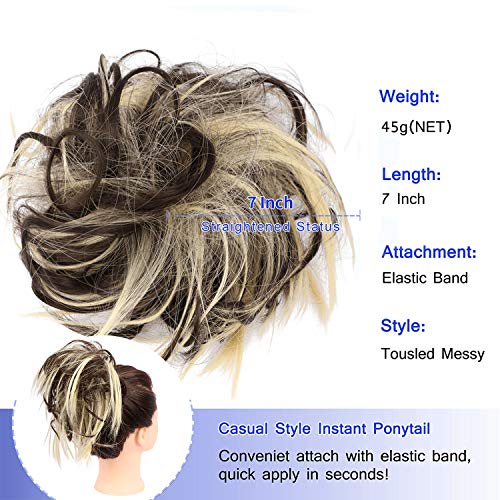 AISI BEAUTY Tousled Updo Hair Pieces Messy Bun Hair Scrunchies Extensions Hair Pieces and Ponytails Hair Extensions for Women (6AH88) - hopeschwing