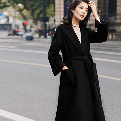 Handmade double-sided cloth, water ripple wool coat, wool cashmere coat