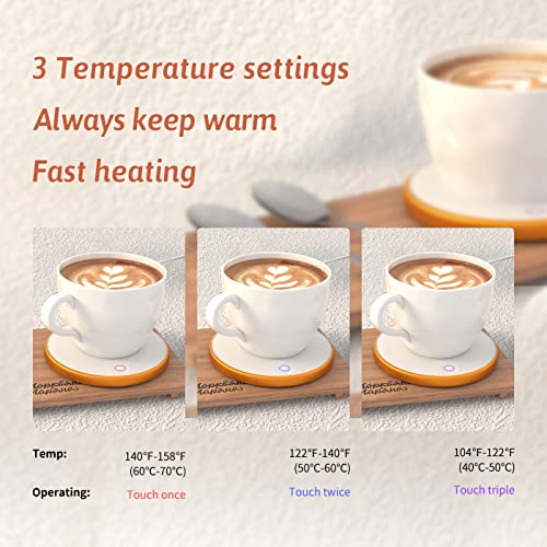 Zen Lyfe Coffee Mug Warmer for Desk, Portable Cup Warmer with Auto Shut Off and 3 Temperature Setting for Heating Coffee, Beverage, Milk, Tea and Hot Chocolate - elpetersondesign