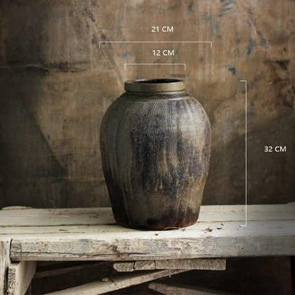 Mesa of Wabi-sabi Wind Restoring Ancient Ways Furnishing Articles Ceramic vase coarse Pottery Flowerpot