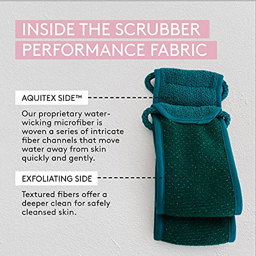 AQUIS Double-Sided Exfoliating & Cleansing Back Scrubber, Fast Drying, Ultra-Durable Microfiber, Linen - hopeschwing
