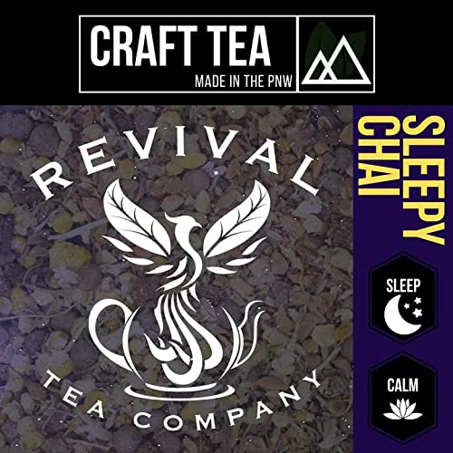 REVIVAL TEA - Sleepy Chai Tea - Rooibos Tea, Raw Wild Flower Honey ,Chamomile,Valerian and Spices | 24 Tea Bags