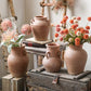 Handmade binaural red Clay Pot Ceramic vase