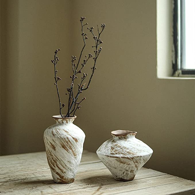 Zen Ceramic vase Living Room Tea Room Study Wabi-Sabi Flower Arrangement
