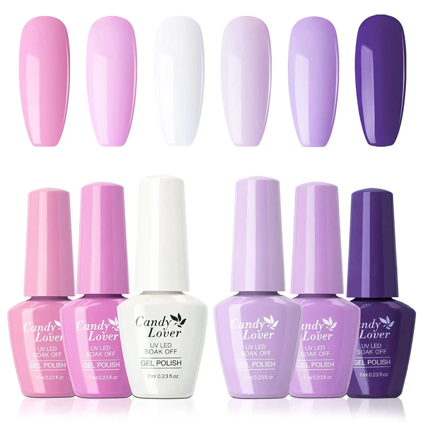 Candy Lover 6 Soft Nude Colors UV LED Nail Gel Polish Soak Off Nail Art Kit