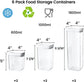 6 Pack Plastic Airtight Jar with White Lids