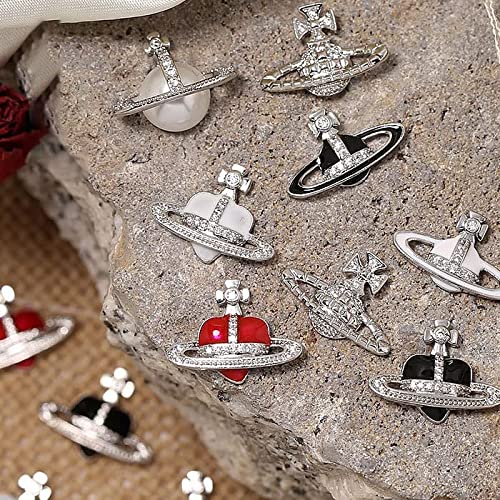Planet Nail Art Charms Y2k 3D Rhinestone Saturn Pearl Nail Gems Sparkle Shiny DIY Crafts for Nail Jewelry Handcrafts (9PCS) - hopeschwing