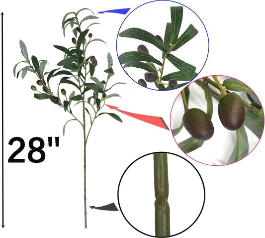3pcs Artificial Plants Greenery Olive Branches