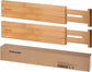 Drawer Divider 4 Pack, Adjustable Bamboo Drawer Organizers for Clothing