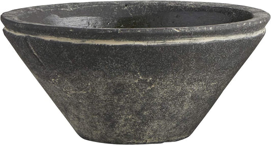 47th & Main Cement Decorative Bowl Planter, 8.25" Diameter, Black