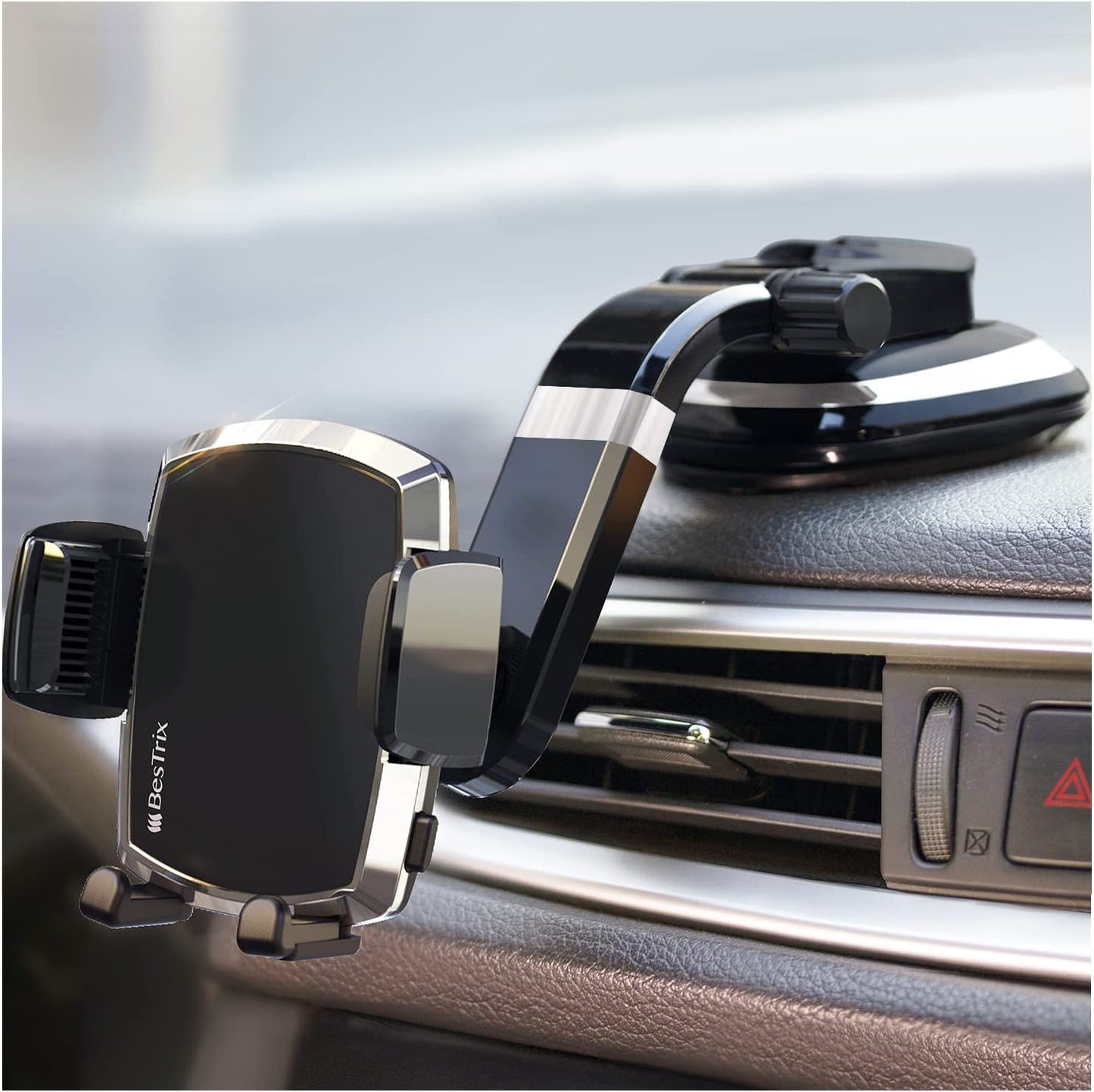 BESTRIX Phone Holder for Car, SmartClamp Car Phone Mount | Dashboard Cell Phone Car Phone Holder Compatible