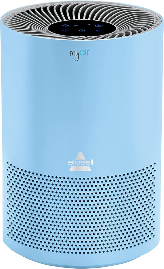 BISSELL MYair Blue Air Purifier with High Efficiency and Carbon Filter for Small Room and Home Quiet Air Cleaner for Allergens Pets Dust Dander P