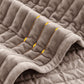 SHALALA Velvet Quilt Queen Size,Striped Bedding Set(Light Taupe,Full/Queen) - elpetersondesign