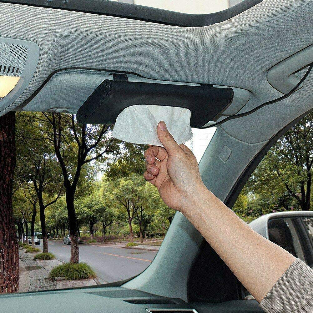 Car Visor Tissue Holder, Mask Holder for Car, Sun Visor Napkin Holder, Mask Dispenser for Car, Premium Car Tissue Box for car, Vehicle (Black) - cid_441061507362