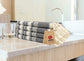 Turkish Hand Towel Set of 4 Stripe Peshtemal Towel 100% Cotton 45x20 Light Weight Thin Quick Dry Hand Bath Hair Gym Face Tea Kitchen Dishcloth Set Dec