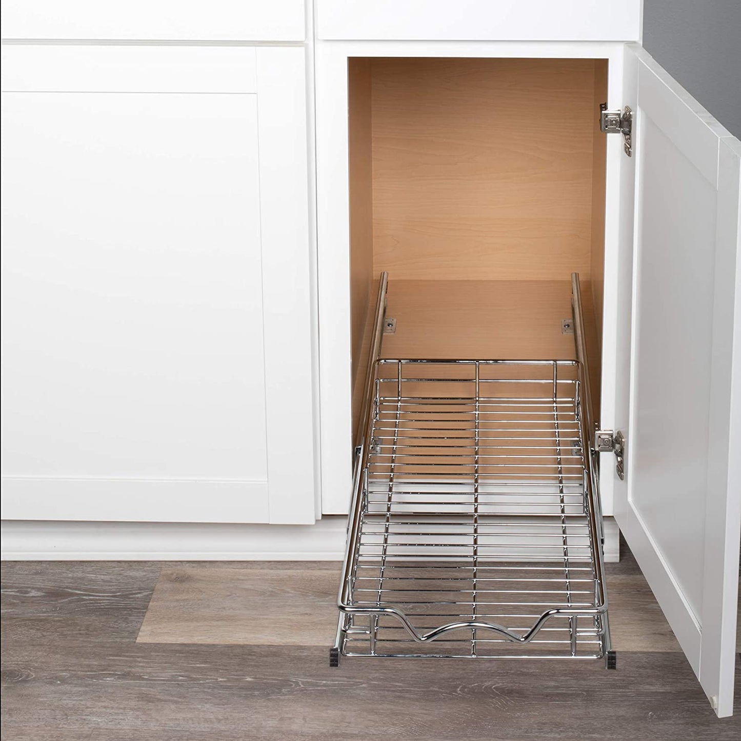 Hold N’ Storage Pull Out Cabinet Drawer Organizer Slide Out Shelves, -11”W x 21”D - Requires At Least a 12-1/4” Cabinet Opening - elpetersondesign