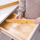 Drawer Divider 4 Pack, Adjustable Bamboo Drawer Organizers for Clothing