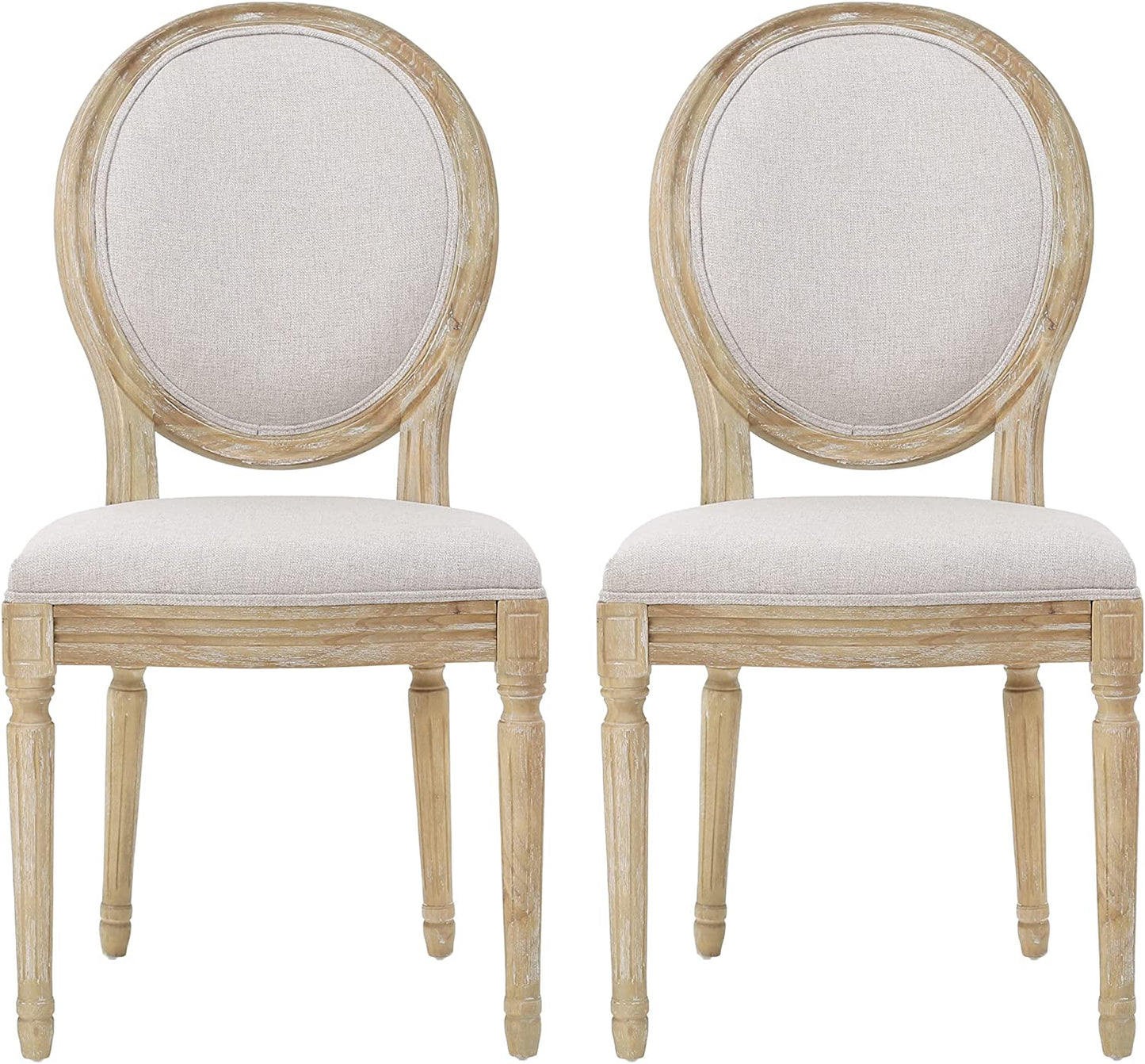 Christopher Knight Home Phinnaeus Beige Fabric Dining Chair (Set of 2) 2-Pcs Set