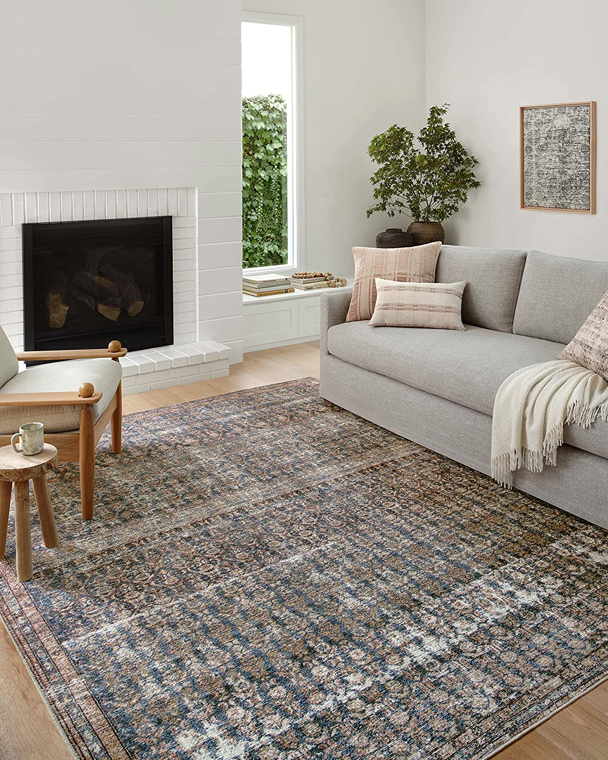 Amber Lewis x Loloi Billie Collection BIL-03 Clay / Sage, Traditional 8'-6" x 11'-6" Area Rug
