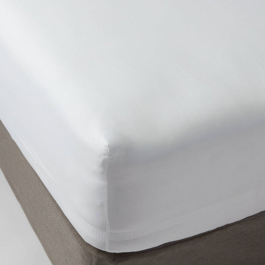 Twin 300 Thread Count Ultra Soft Fitted Sheet White - Threshold - thebastfamily