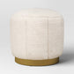 Galena Channel Tufted Shearling Brass Ottoman Cream - Threshold - ourpnwhome